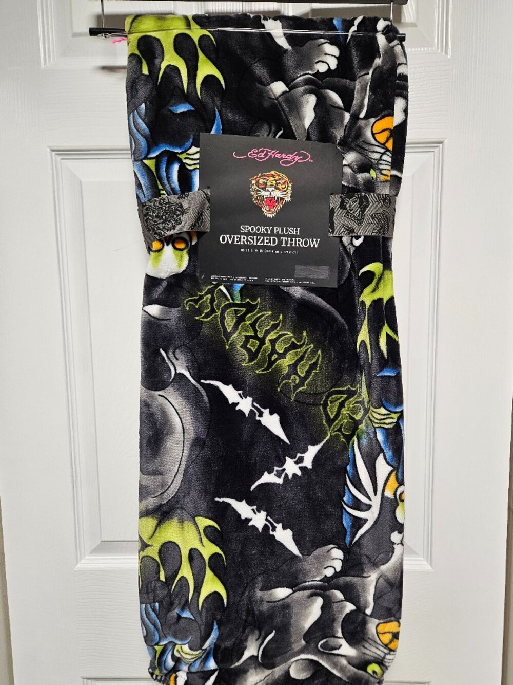 Ed Hardy Halloween Black Panther Throw Blanket 50x70 New with Tags